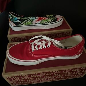 Vans Red Canvas Sneakers